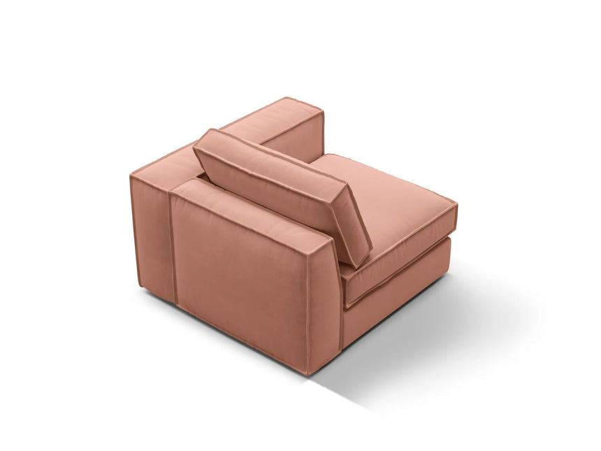 Pola Modulares 1-Sitzer Sofa Sitzelement, Rechte Seite, aus Samt in Rosa (Salvador 11), 103x103 cm von Micadoni – Bild 4