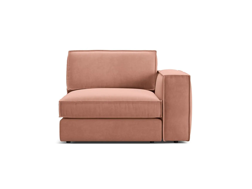 Pola Modulares 1-Sitzer Sofa Sitzelement, Rechte Seite, aus Samt in Rosa (Salvador 11), 103x118 cm von Micadoni – Bild 1