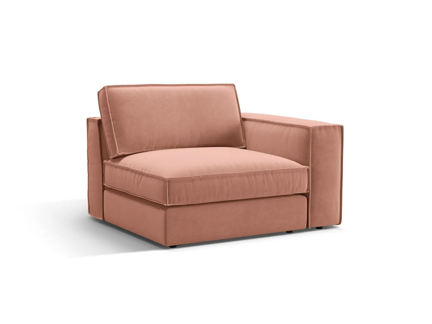 Pola Modulares 1-Sitzer Sofa Sitzelement, Rechte Seite, aus Samt in Rosa (Salvador 11), 103x118 cm von Micadoni – Bild 3