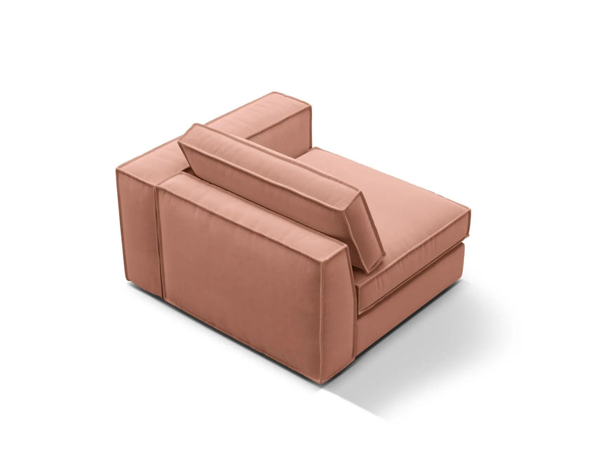 Pola Modulares 1-Sitzer Sofa Sitzelement, Rechte Seite, aus Samt in Rosa (Salvador 11), 103x118 cm von Micadoni – Bild 4
