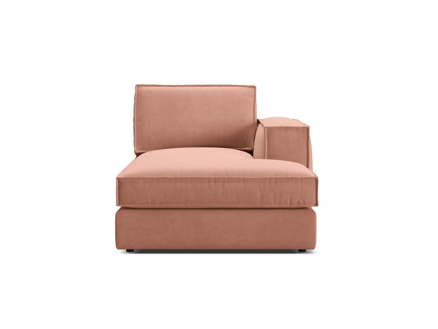 Pola Modulares 1-Sitzer Sofa Sitzelement, Rechte Seite, aus Samt in Rosa (Salvador 11), 103x158 cm von Micadoni – Bild 1