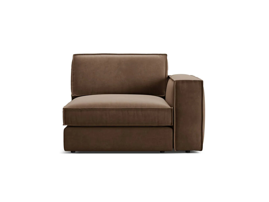Pola Modulares 1-Sitzer Sofa Sitzelement, Rechte Seite, aus Samt in Schokolade (Salvador 4), 103x118 cm von Micadoni – Bild 1