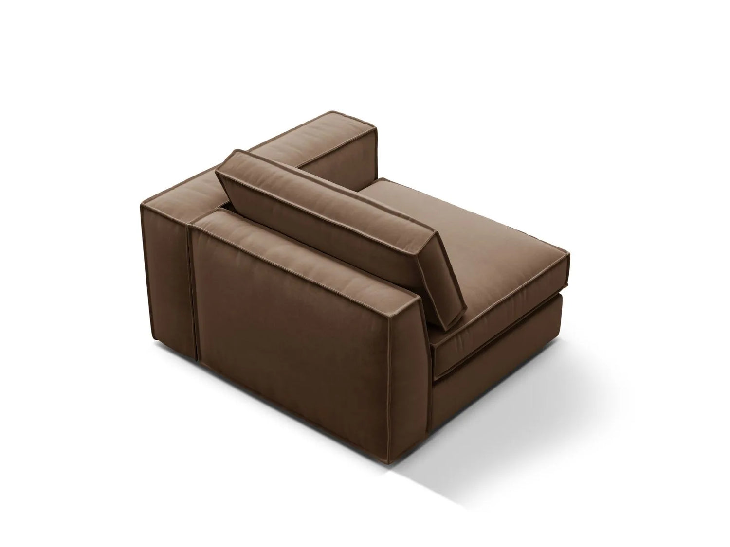 Pola Modulares 1-Sitzer Sofa Sitzelement, Rechte Seite, aus Samt in Schokolade (Salvador 4), 103x118 cm von Micadoni – Bild 4