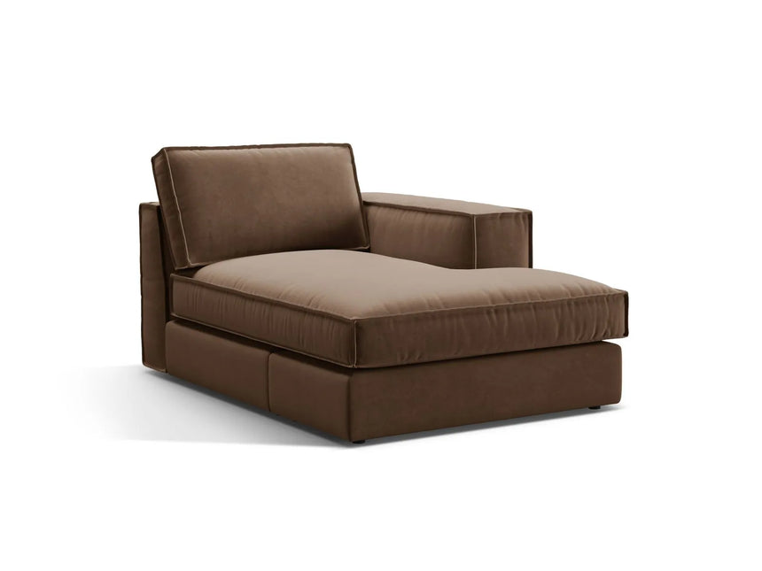 Pola Modulares 1-Sitzer Sofa Sitzelement, Rechte Seite, aus Samt in Schokolade (Salvador 4), 103x158 cm von Micadoni – Bild 3