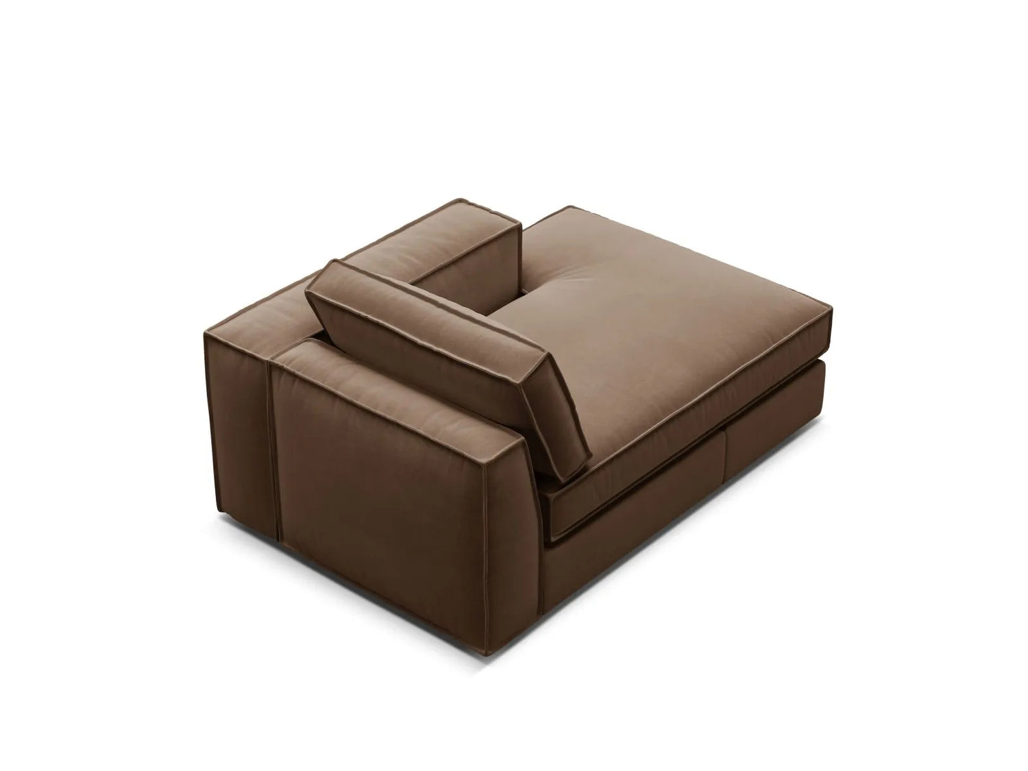 Pola Modulares 1-Sitzer Sofa Sitzelement, Rechte Seite, aus Samt in Schokolade (Salvador 4), 103x158 cm von Micadoni – Bild 4