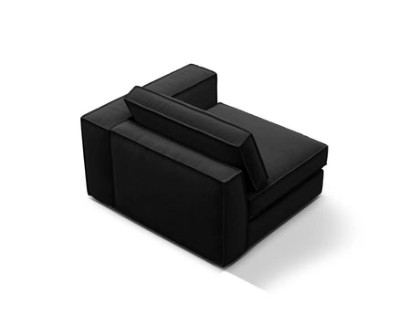 Pola Modulares 1-Sitzer Sofa Sitzelement, Rechte Seite, aus Samt in Schwarz (Salvador 19), 103x118 cm von Micadoni – Bild 4