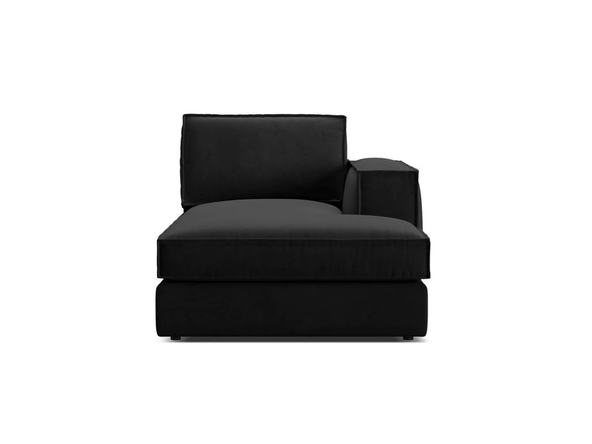Pola Modulares 1-Sitzer Sofa Sitzelement, Rechte Seite, aus Samt in Schwarz (Salvador 19), 103x158 cm von Micadoni – Bild 1