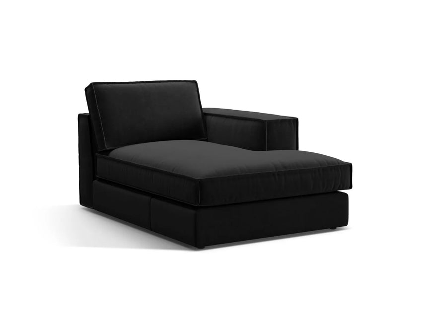 Pola Modulares 1-Sitzer Sofa Sitzelement, Rechte Seite, aus Samt in Schwarz (Salvador 19), 103x158 cm von Micadoni – Bild 3