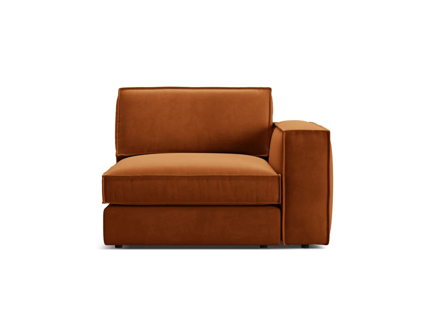 Pola Modulares 1-Sitzer Sofa Sitzelement, Rechte Seite, aus Samt in Terrakotta (Salvador 14), 103x118 cm von Micadoni – Bild 1