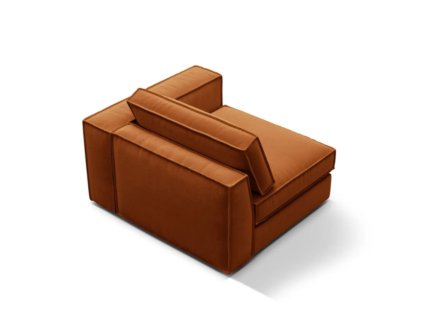 Pola Modulares 1-Sitzer Sofa Sitzelement, Rechte Seite, aus Samt in Terrakotta (Salvador 14), 103x118 cm von Micadoni – Bild 4