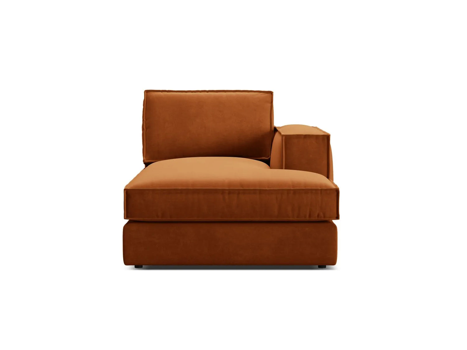 Pola Modulares 1-Sitzer Sofa Sitzelement, Rechte Seite, aus Samt in Terrakotta (Salvador 14), 103x158 cm von Micadoni – Bild 1