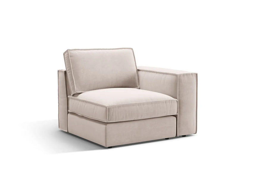 Pola Modulares 1-Sitzer Sofa Sitzelement, Rechte Seite, aus Samt oder Strukturstoff, 103x103 cm von Micadoni – Bild 3