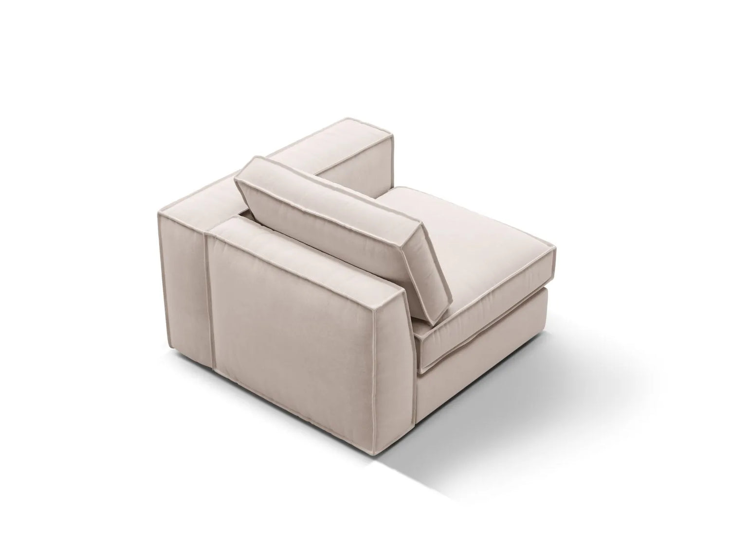 Pola Modulares 1-Sitzer Sofa Sitzelement, Rechte Seite, aus Samt oder Strukturstoff, 103x103 cm von Micadoni – Bild 4