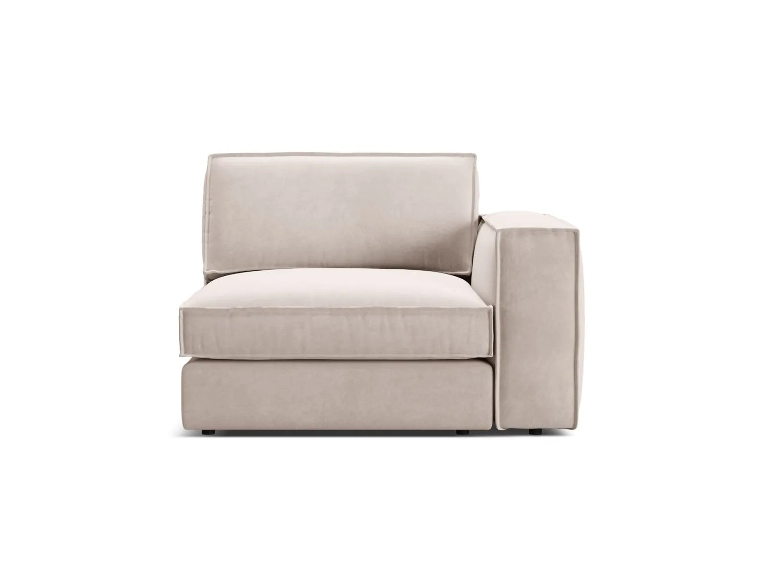 Pola Modulares 1-Sitzer Sofa Sitzelement, Rechte Seite, aus Samt oder Strukturstoff, 103x118 cm von Micadoni – Bild 1
