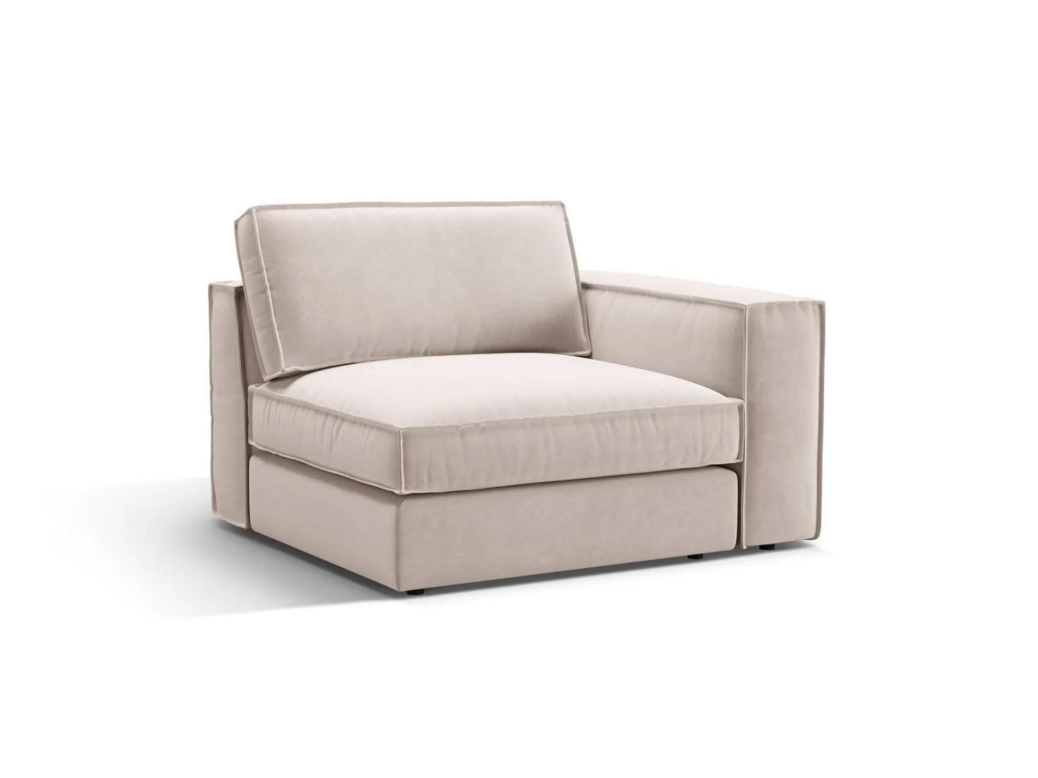 Pola Modulares 1-Sitzer Sofa Sitzelement, Rechte Seite, aus Samt oder Strukturstoff, 103x118 cm von Micadoni – Bild 3