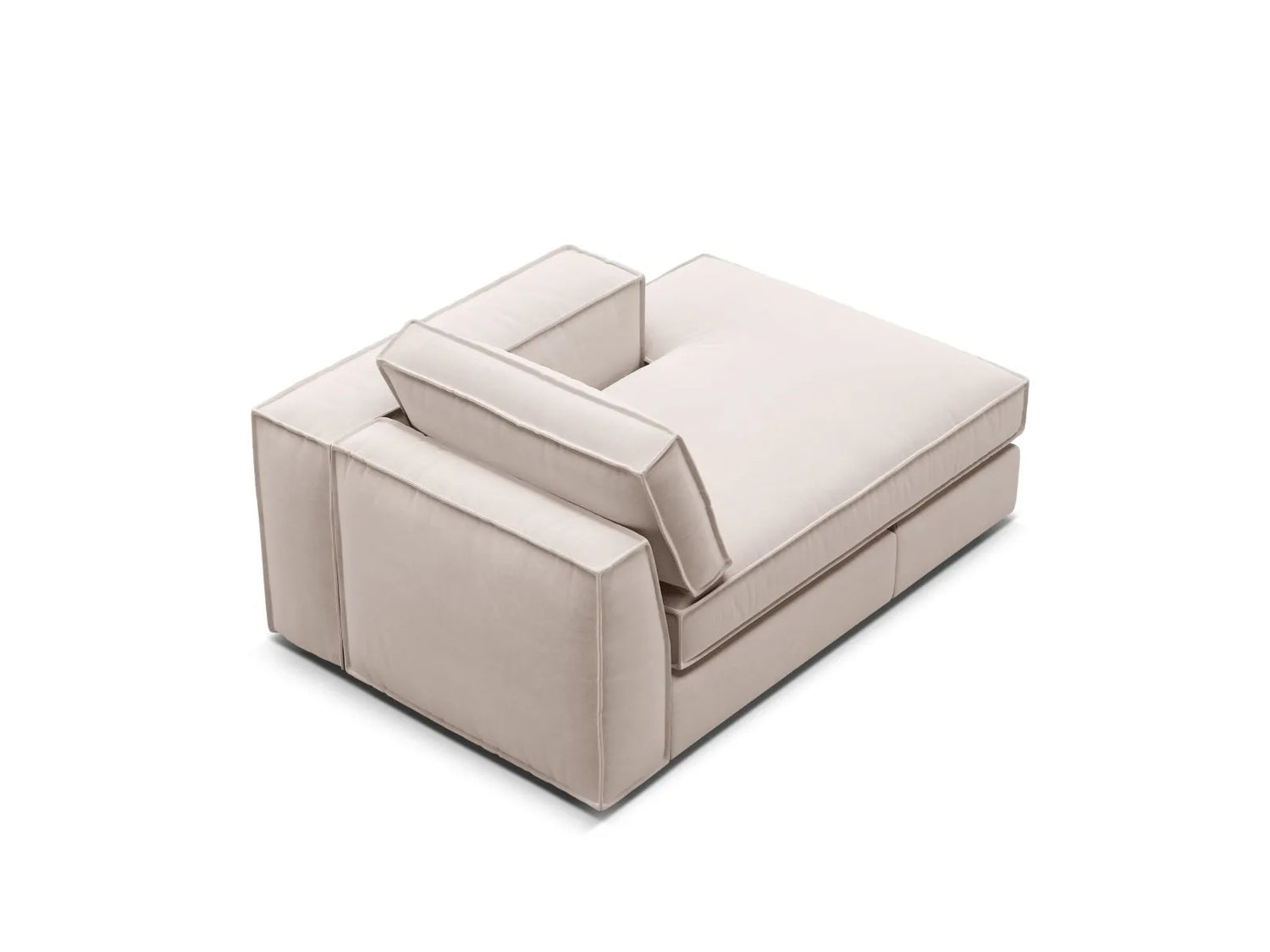 Pola Modulares 1-Sitzer Sofa Sitzelement, Rechte Seite, aus Samt oder Strukturstoff, 103x158 cm von Micadoni – Bild 4