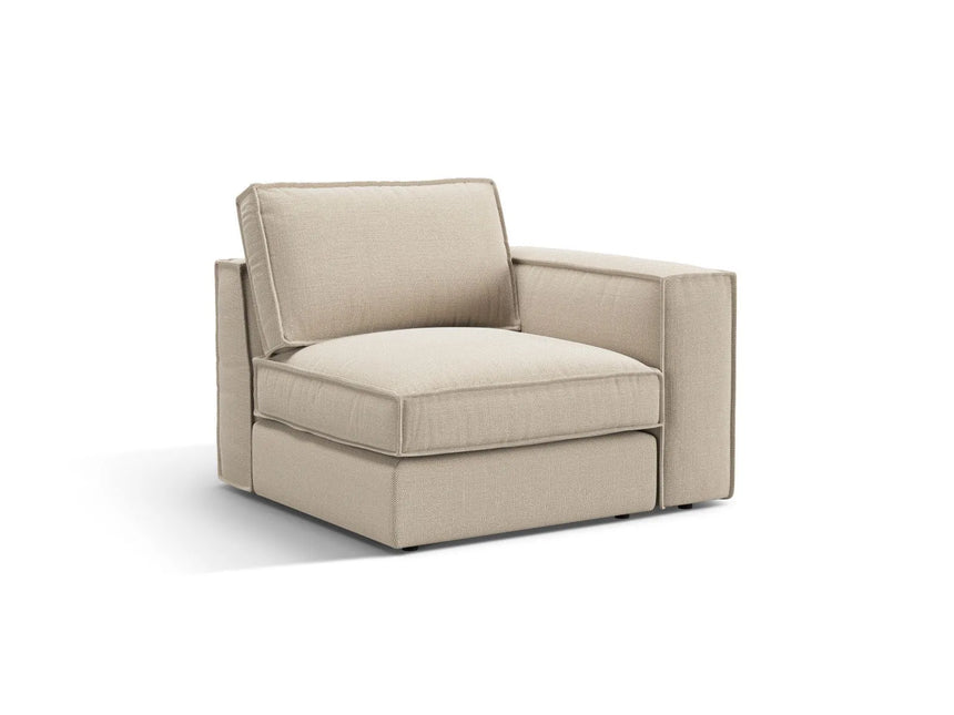 Pola Modulares 1-Sitzer Sofa Sitzelement, Rechte Seite, aus Strukturierter Stoff in Beige (BABEL TOFFEE), 103x103 cm von Micadoni – Bild 3