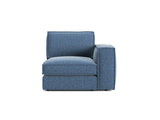 Pola Modulares 1-Sitzer Sofa Sitzelement, Rechte Seite, aus Strukturierter Stoff in Dunkelblau (BABEL BLUE), 103x103 cm von Micadoni – Bild 1