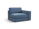 Pola Modulares 1-Sitzer Sofa Sitzelement, Rechte Seite, aus Strukturierter Stoff in Dunkelblau (BABEL BLUE), 103x118 cm von Micadoni – Bild 3