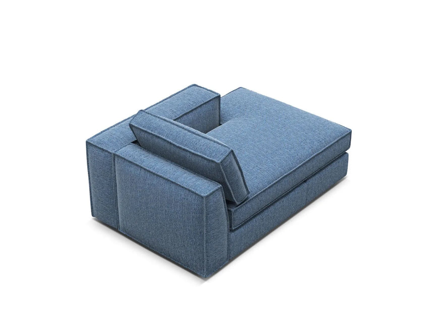 Pola Modulares 1-Sitzer Sofa Sitzelement, Rechte Seite, aus Strukturierter Stoff in Dunkelblau (BABEL BLUE), 103x158 cm von Micadoni – Bild 4