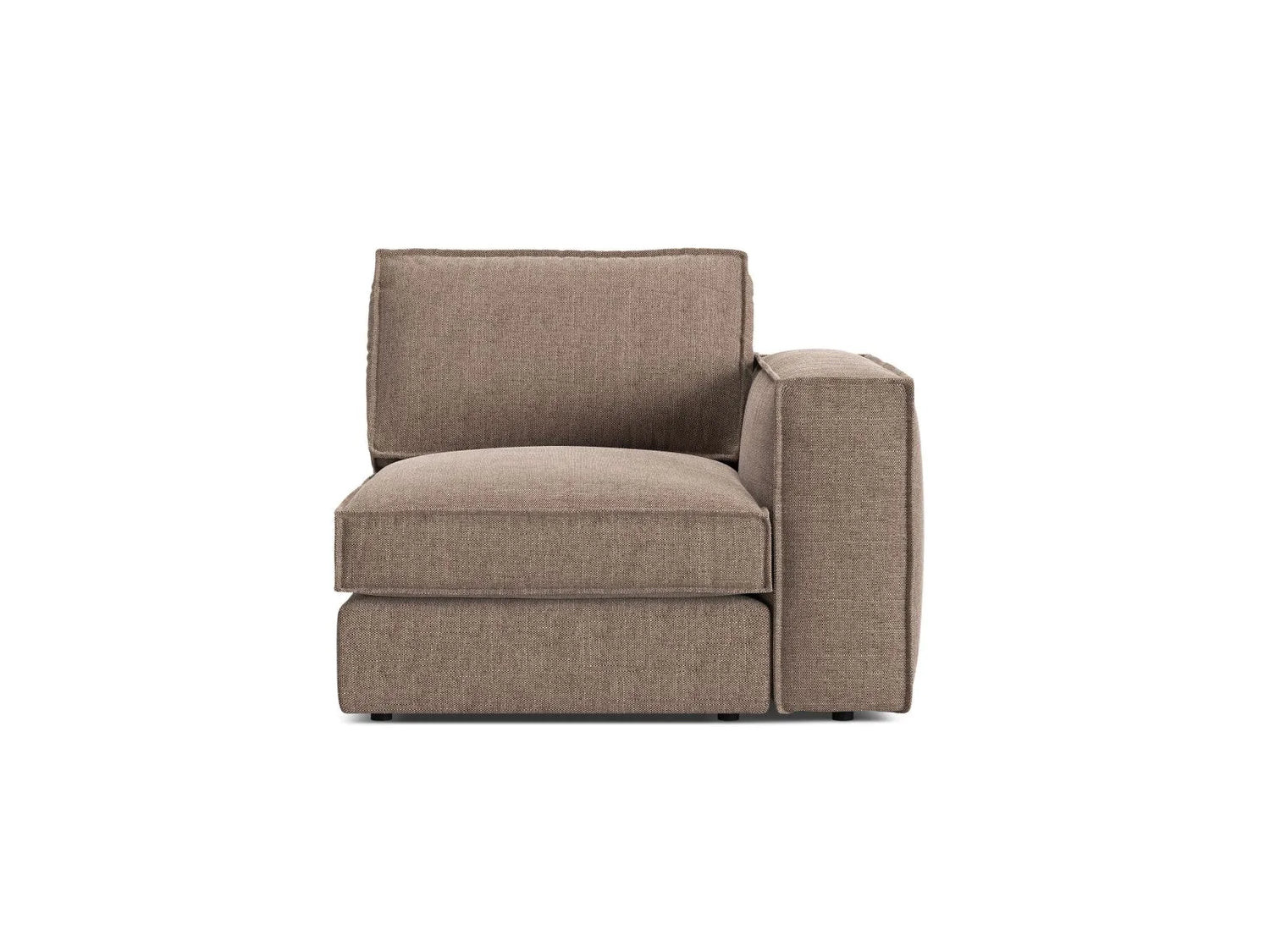Pola Modulares 1-Sitzer Sofa Sitzelement, Rechte Seite, aus Strukturierter Stoff in Hellbraun (BABEL TAUPE), 103x103 cm von Micadoni – Bild 1