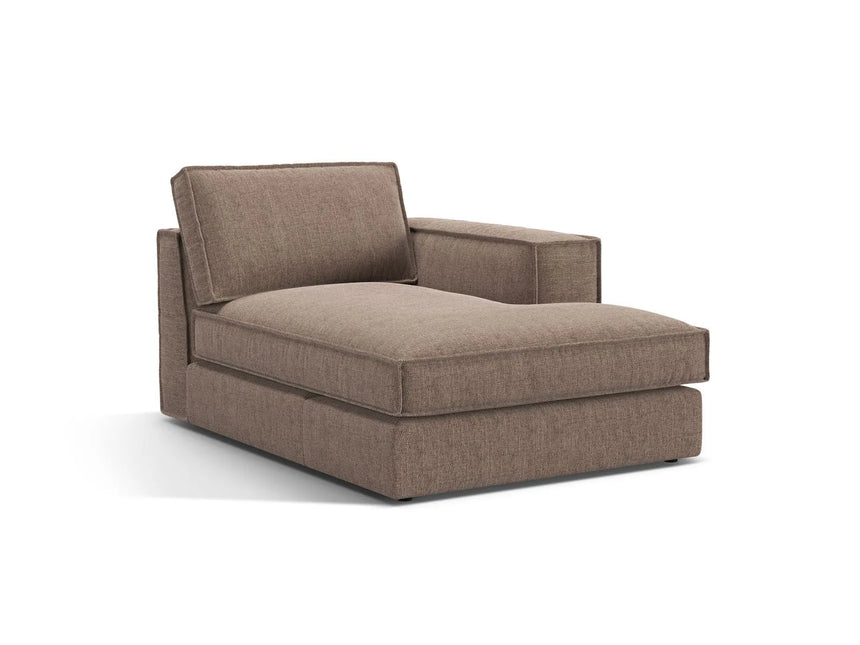 Pola Modulares 1-Sitzer Sofa Sitzelement, Rechte Seite, aus Strukturierter Stoff in Hellbraun (BABEL TAUPE), 103x158 cm von Micadoni – Bild 3
