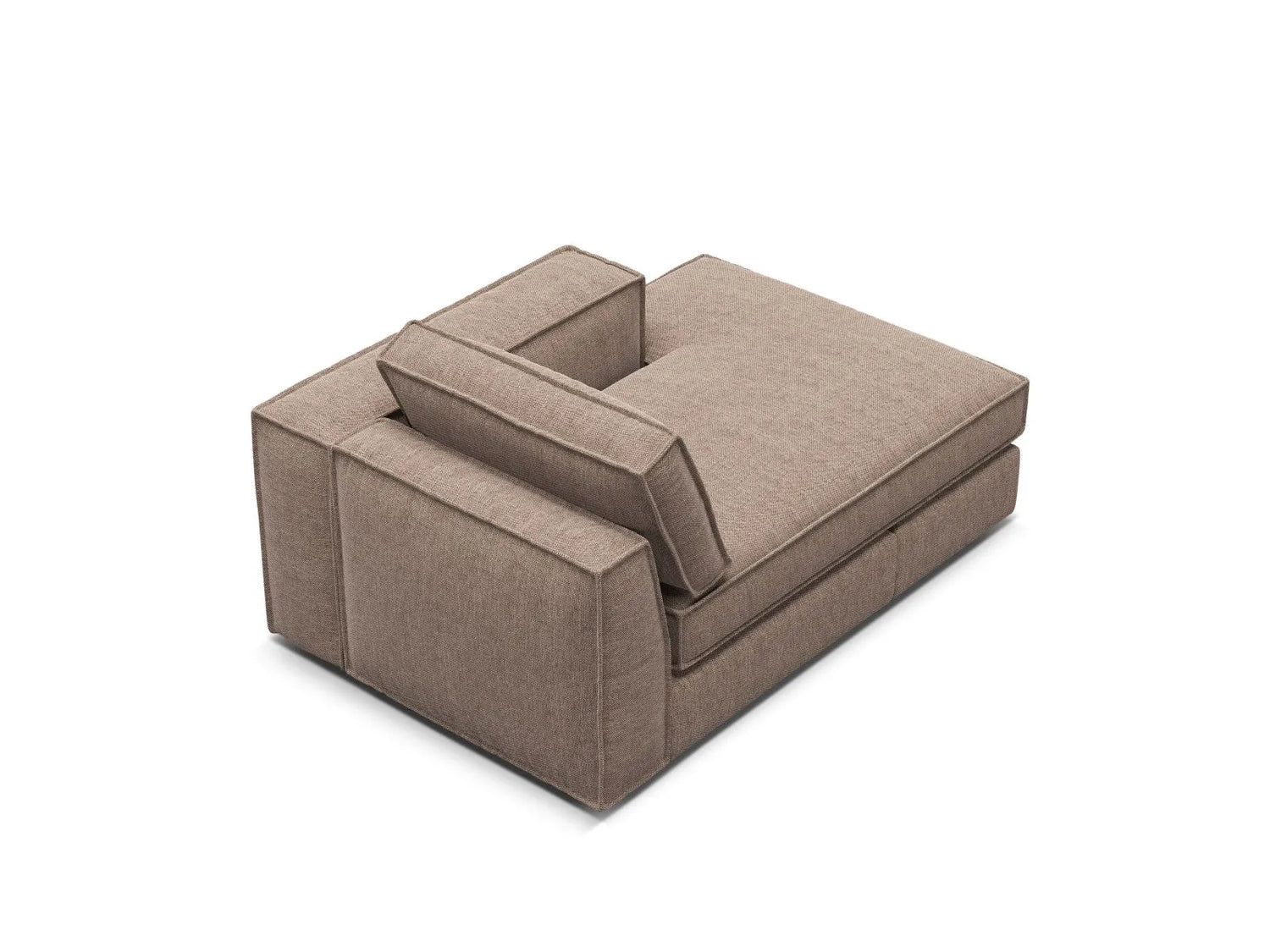 Pola Modulares 1-Sitzer Sofa Sitzelement, Rechte Seite, aus Strukturierter Stoff in Hellbraun (BABEL TAUPE), 103x158 cm von Micadoni – Bild 4