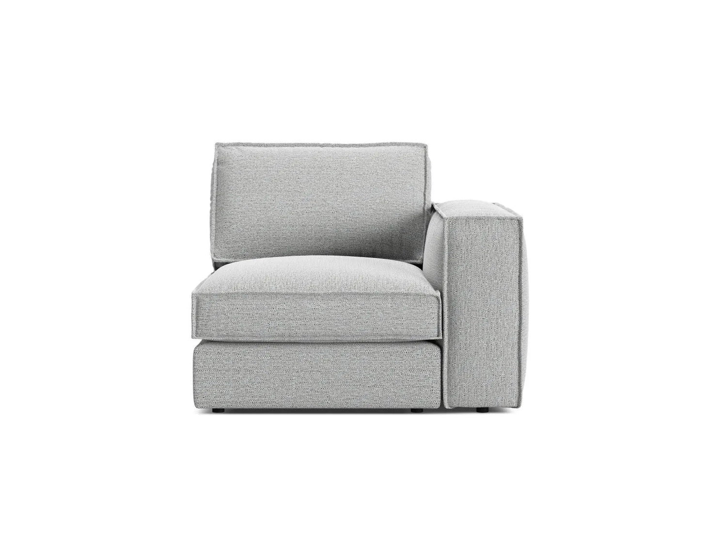 Pola Modulares 1-Sitzer Sofa Sitzelement, Rechte Seite, aus Strukturierter Stoff in Hellgrau (BABEL LIGHT GREY), 103x103 cm von Micadoni – Bild 1