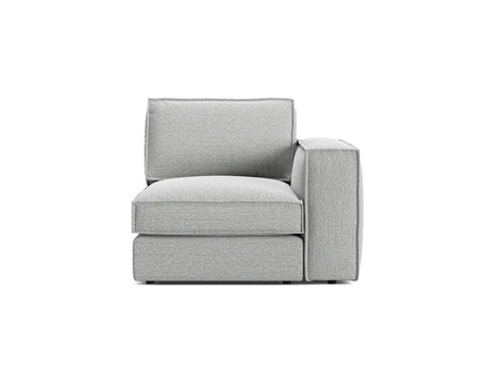 Pola Modulares 1-Sitzer Sofa Sitzelement, Rechte Seite, aus Strukturierter Stoff in Hellgrau (BABEL LIGHT GREY), 103x103 cm von Micadoni – Bild 1