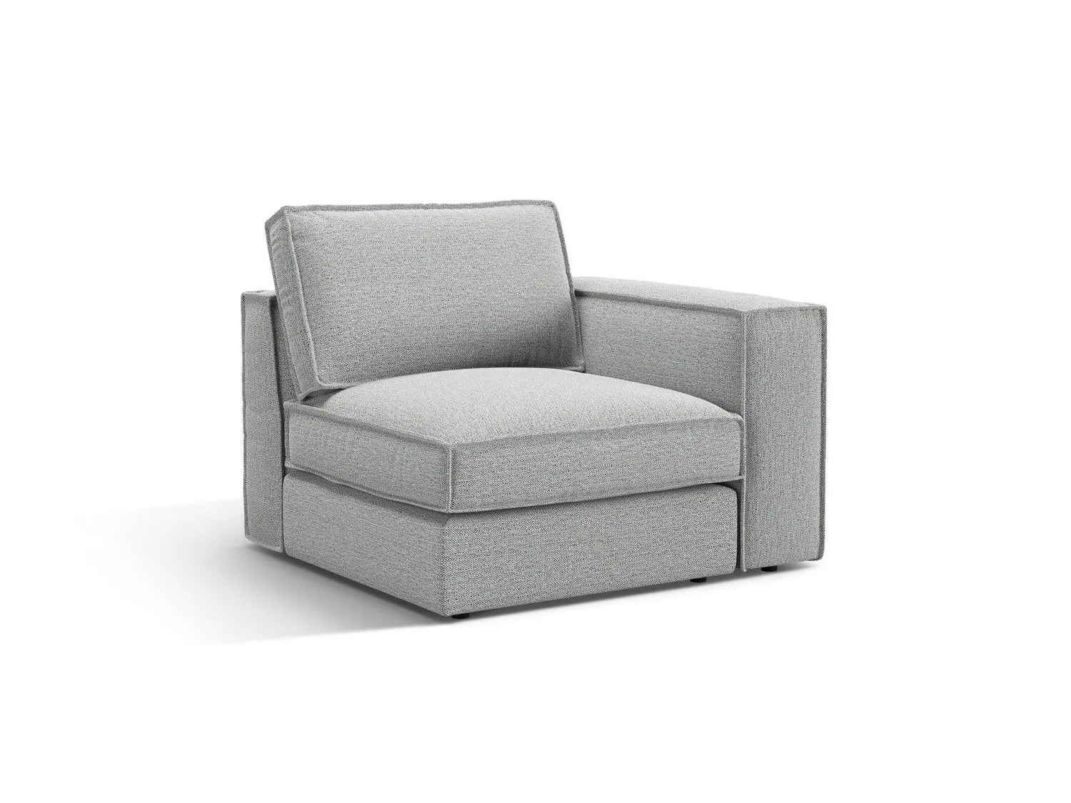 Pola Modulares 1-Sitzer Sofa Sitzelement, Rechte Seite, aus Strukturierter Stoff in Hellgrau (BABEL LIGHT GREY), 103x103 cm von Micadoni – Bild 3