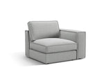 Pola Modulares 1-Sitzer Sofa Sitzelement, Rechte Seite, aus Strukturierter Stoff in Hellgrau (BABEL LIGHT GREY), 103x103 cm von Micadoni – Bild 3