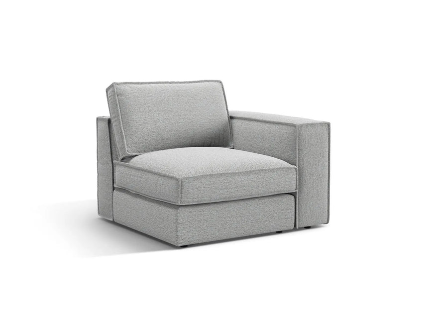 Pola Modulares 1-Sitzer Sofa Sitzelement, Rechte Seite, aus Strukturierter Stoff in Hellgrau (BABEL LIGHT GREY), 103x103 cm von Micadoni – Bild 3