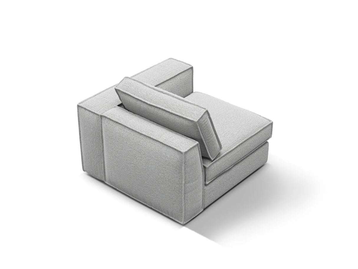 Pola Modulares 1-Sitzer Sofa Sitzelement, Rechte Seite, aus Strukturierter Stoff in Hellgrau (BABEL LIGHT GREY), 103x103 cm von Micadoni – Bild 4