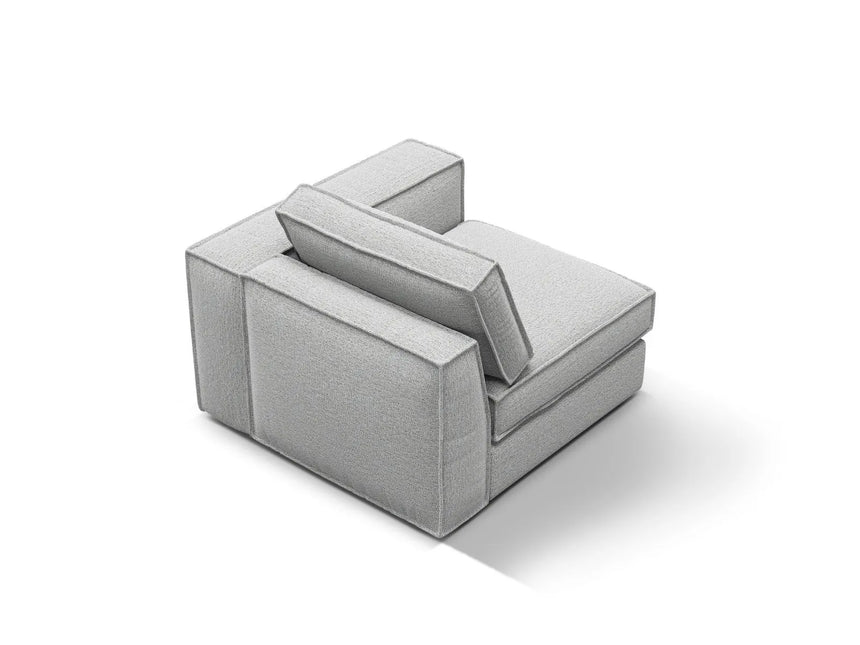 Pola Modulares 1-Sitzer Sofa Sitzelement, Rechte Seite, aus Strukturierter Stoff in Hellgrau (BABEL LIGHT GREY), 103x103 cm von Micadoni – Bild 4