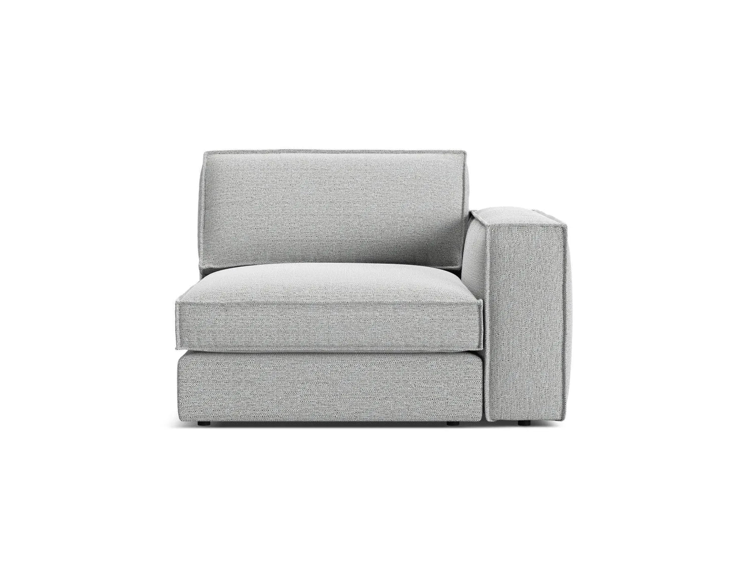 Pola Modulares 1-Sitzer Sofa Sitzelement, Rechte Seite, aus Strukturierter Stoff in Hellgrau (BABEL LIGHT GREY), 103x118 cm von Micadoni – Bild 1