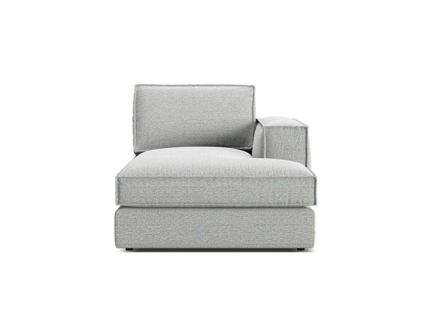 Pola Modulares 1-Sitzer Sofa Sitzelement, Rechte Seite, aus Strukturierter Stoff in Hellgrau (BABEL LIGHT GREY), 103x158 cm von Micadoni – Bild 1