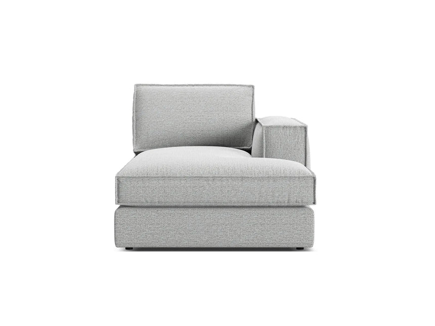Pola Modulares 1-Sitzer Sofa Sitzelement, Rechte Seite, aus Strukturierter Stoff in Hellgrau (BABEL LIGHT GREY), 103x158 cm von Micadoni – Bild 1