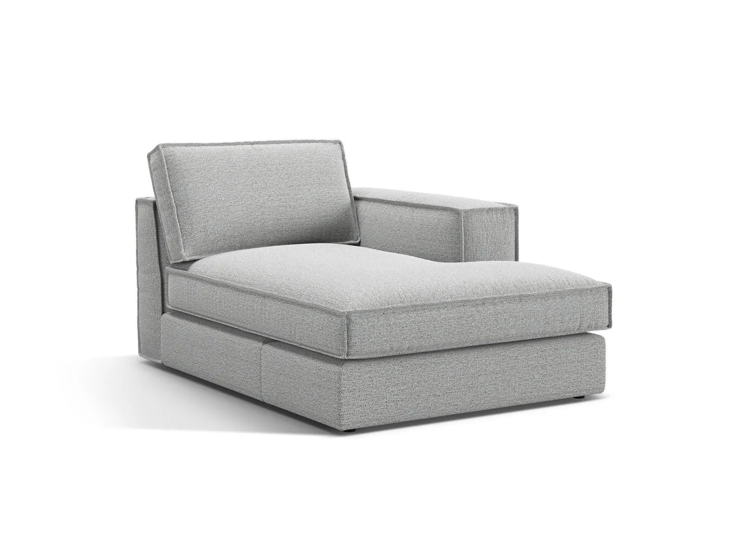 Pola Modulares 1-Sitzer Sofa Sitzelement, Rechte Seite, aus Strukturierter Stoff in Hellgrau (BABEL LIGHT GREY), 103x158 cm von Micadoni – Bild 3