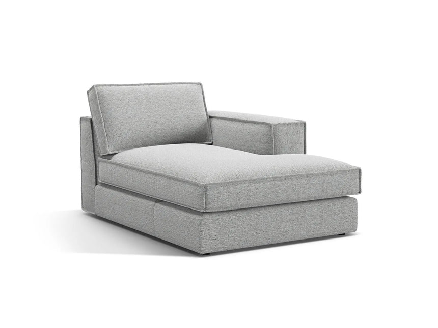 Pola Modulares 1-Sitzer Sofa Sitzelement, Rechte Seite, aus Strukturierter Stoff in Hellgrau (BABEL LIGHT GREY), 103x158 cm von Micadoni – Bild 3