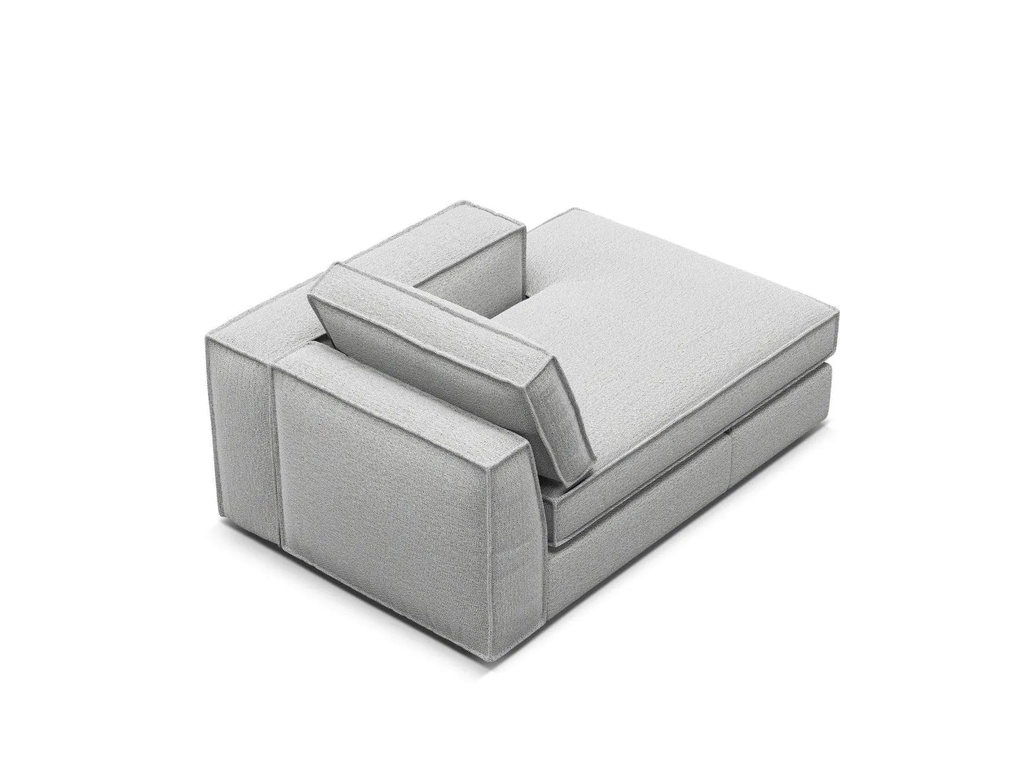 Pola Modulares 1-Sitzer Sofa Sitzelement, Rechte Seite, aus Strukturierter Stoff in Hellgrau (BABEL LIGHT GREY), 103x158 cm von Micadoni – Bild 4