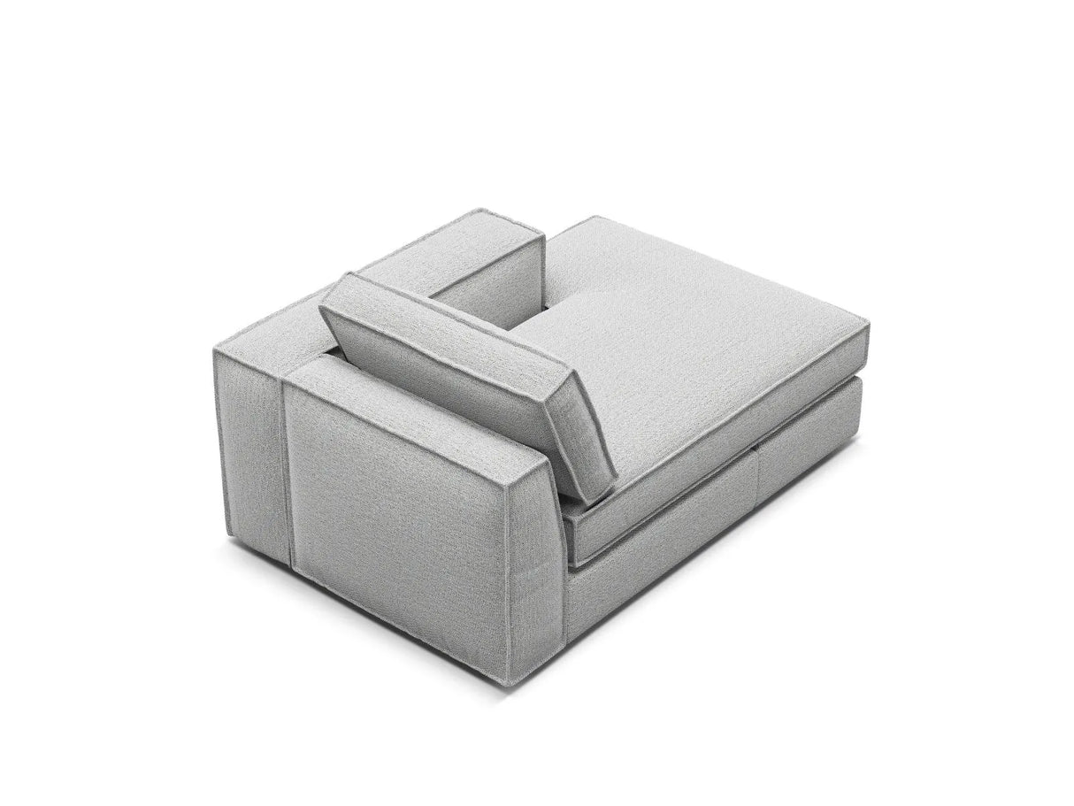 Pola Modulares 1-Sitzer Sofa Sitzelement, Rechte Seite, aus Strukturierter Stoff in Hellgrau (BABEL LIGHT GREY), 103x158 cm von Micadoni – Bild 4