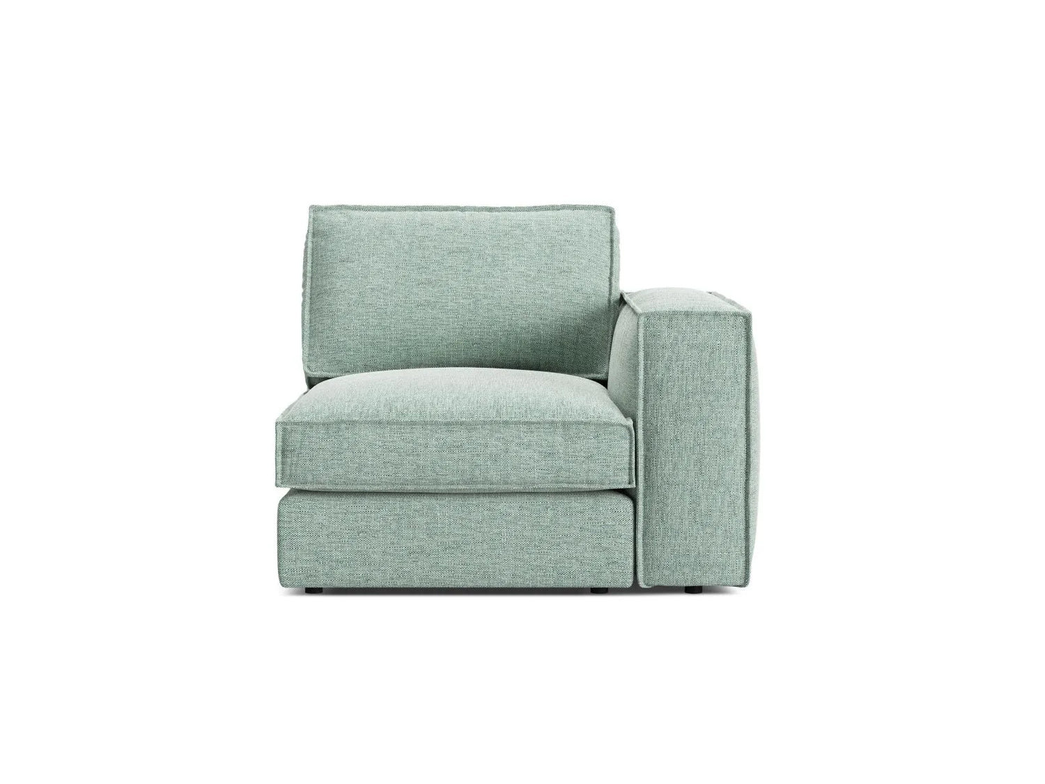 Pola Modulares 1-Sitzer Sofa Sitzelement, Rechte Seite, aus Strukturierter Stoff in Minze (BABEL SAFIRA), 103x103 cm von Micadoni – Bild 1