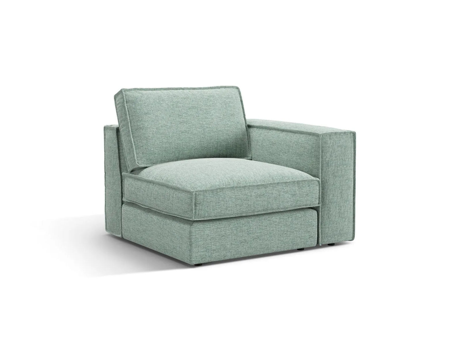 Pola Modulares 1-Sitzer Sofa Sitzelement, Rechte Seite, aus Strukturierter Stoff in Minze (BABEL SAFIRA), 103x103 cm von Micadoni – Bild 3