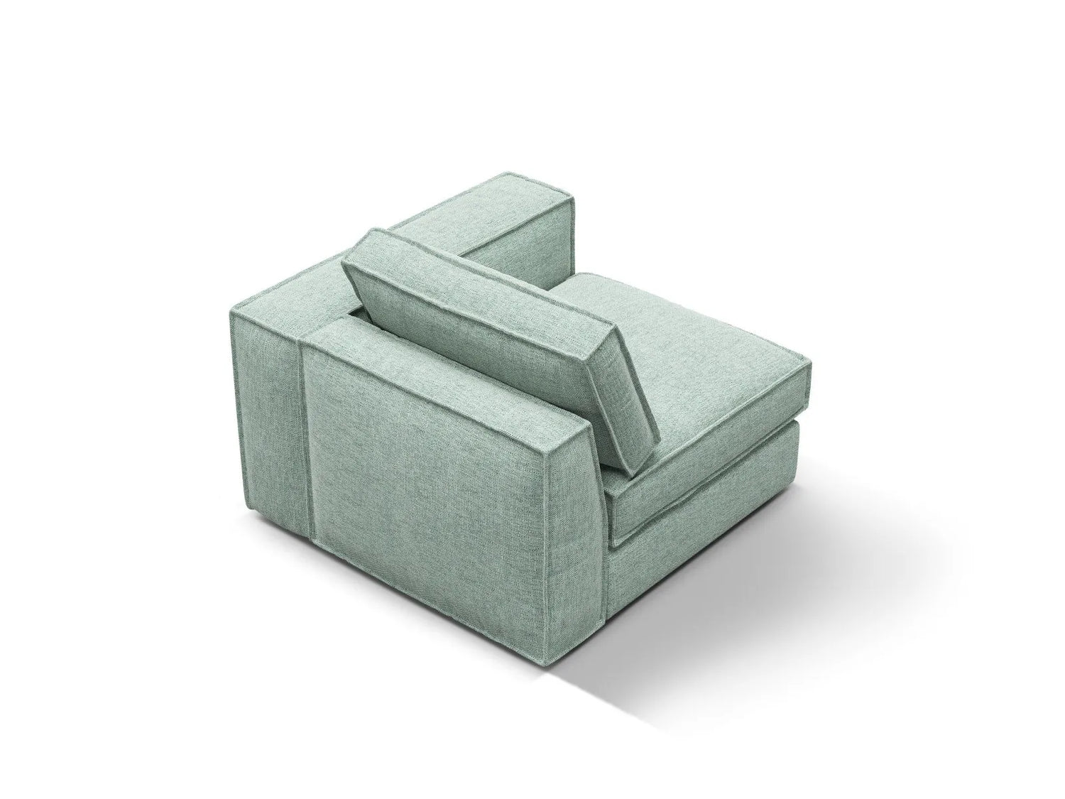 Pola Modulares 1-Sitzer Sofa Sitzelement, Rechte Seite, aus Strukturierter Stoff in Minze (BABEL SAFIRA), 103x103 cm von Micadoni – Bild 4