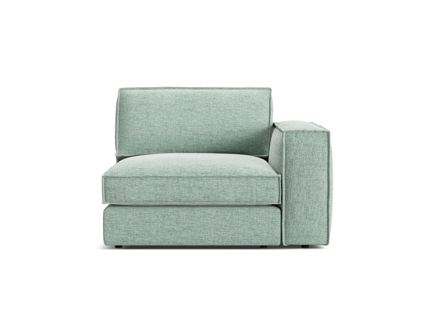 Pola Modulares 1-Sitzer Sofa Sitzelement, Rechte Seite, aus Strukturierter Stoff in Minze (BABEL SAFIRA), 103x118 cm von Micadoni – Bild 1