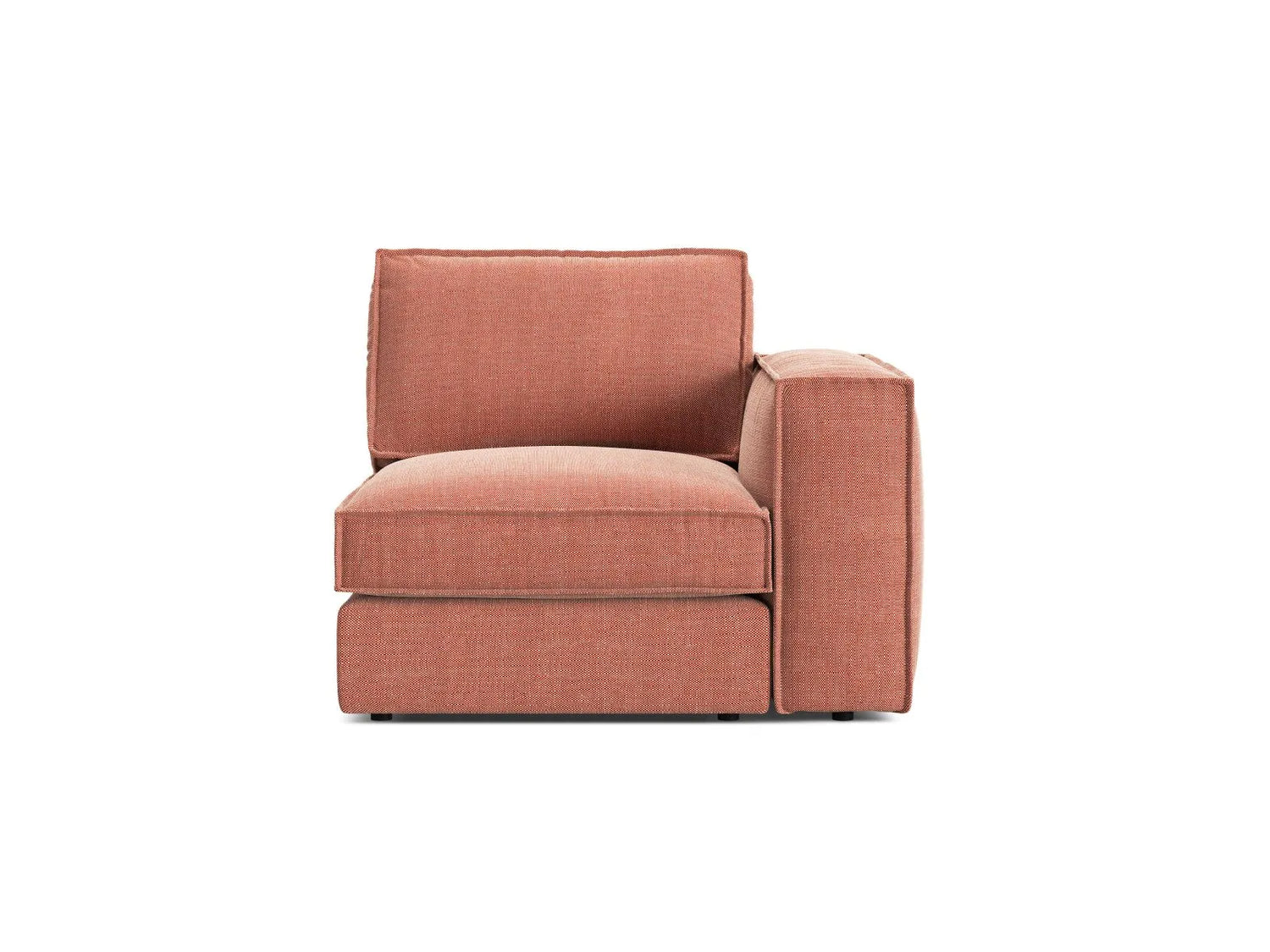 Pola Modulares 1-Sitzer Sofa Sitzelement, Rechte Seite, aus Strukturierter Stoff in Red (BABEL RED), 103x103 cm von Micadoni – Bild 1