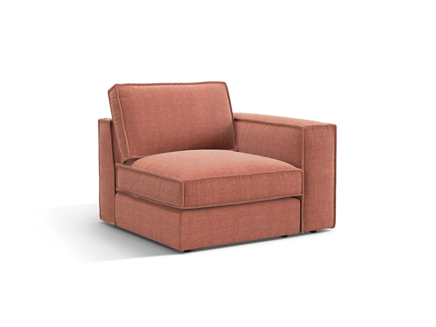 Pola Modulares 1-Sitzer Sofa Sitzelement, Rechte Seite, aus Strukturierter Stoff in Red (BABEL RED), 103x103 cm von Micadoni – Bild 3