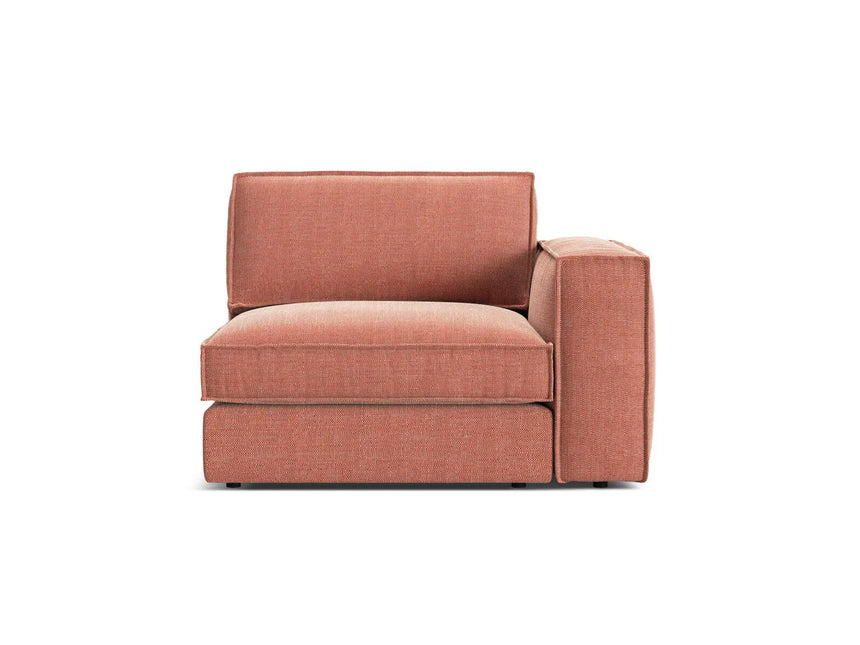 Pola Modulares 1-Sitzer Sofa Sitzelement, Rechte Seite, aus Strukturierter Stoff in Red (BABEL RED), 103x118 cm von Micadoni – Bild 1