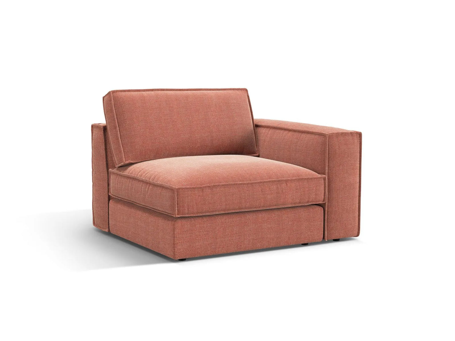 Pola Modulares 1-Sitzer Sofa Sitzelement, Rechte Seite, aus Strukturierter Stoff in Red (BABEL RED), 103x118 cm von Micadoni – Bild 3