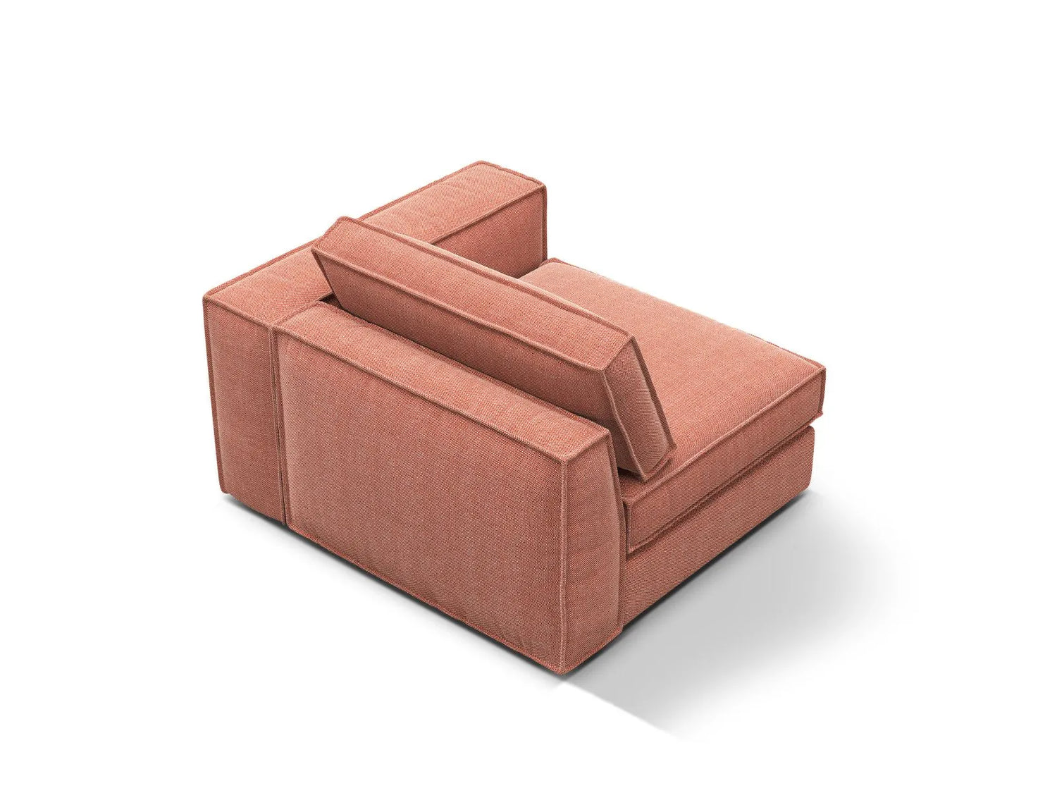 Pola Modulares 1-Sitzer Sofa Sitzelement, Rechte Seite, aus Strukturierter Stoff in Red (BABEL RED), 103x118 cm von Micadoni – Bild 4